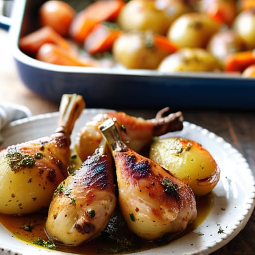 Lemon Herb Chicken and Root Veggies dish.