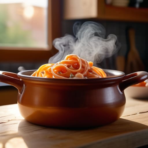 One-Pot Creamy Tomato Pasta in a pot.