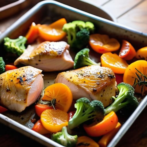 Sheet Pan Chicken and Rainbow Veggies.