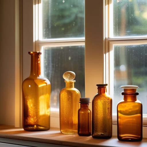 Upcycle your old glassware with amber bottles.