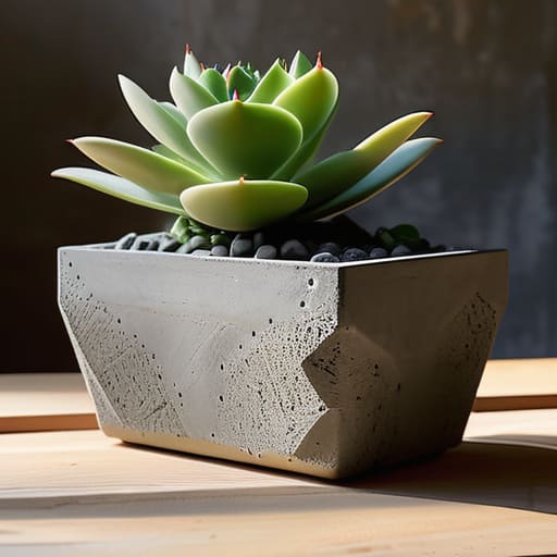 Concrete modern succulent planters.