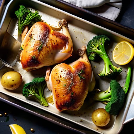 Sheet Pan Lemon Chicken and Veggies.