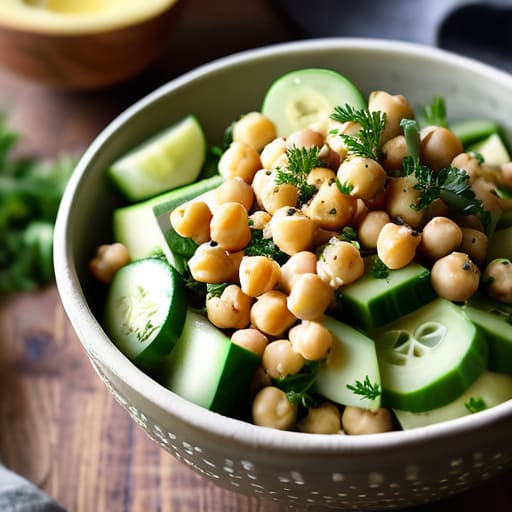 The "Everything" Chickpea Salad in a bowl.