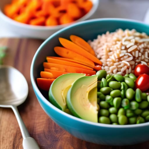 The "Everything" Grain Bowl with quinoa.