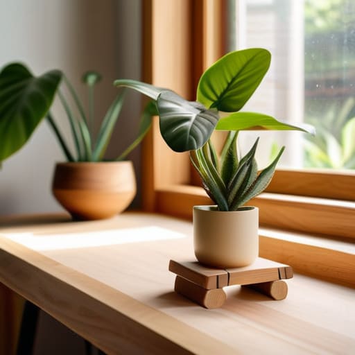 A Minimalist Plant Stand for indoor plants.