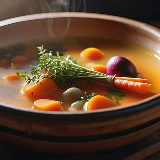 Bringing It All Together with soup ingredients.