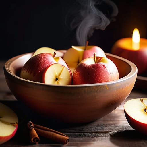 Warm cinnamon apple slices in a bowl.