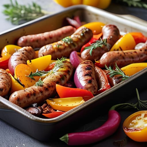 Roasted Sheet Pan Sausage and Peppers.